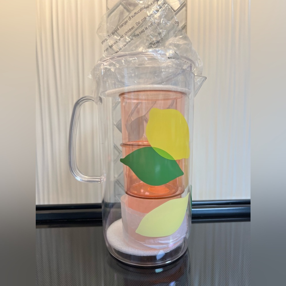 Kate Spade Lemon Pitcher and Stackable Cups Set - Picture 6 of 9